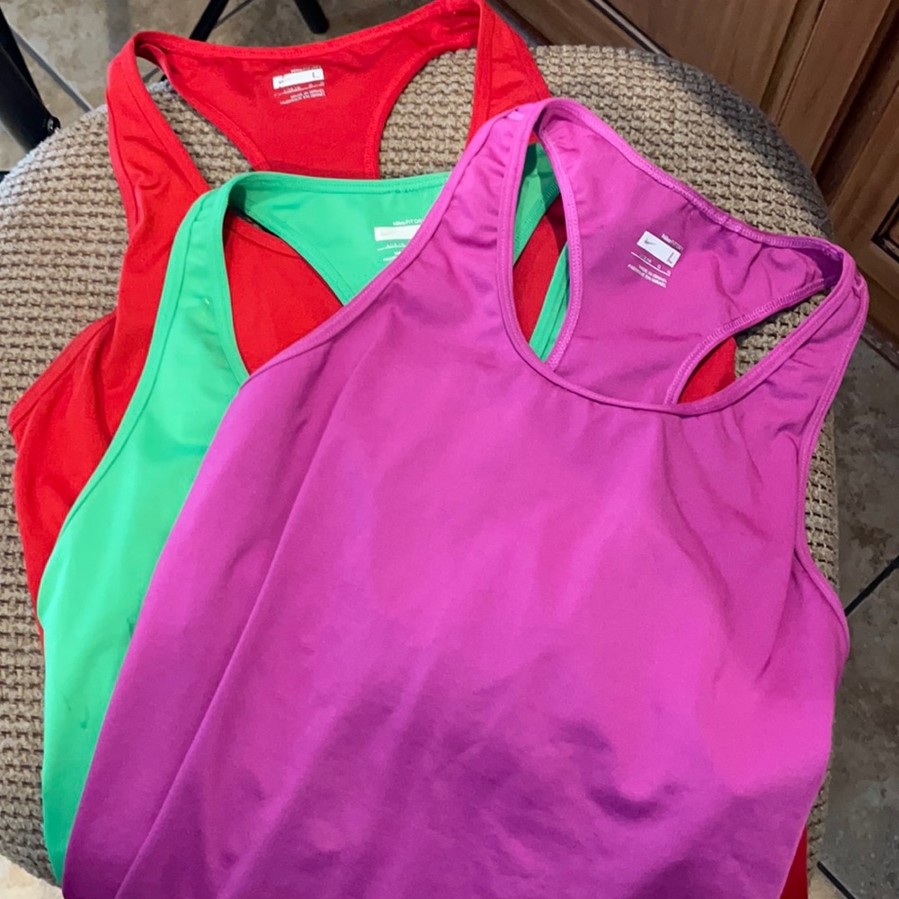 (3) Nike Dry-Fit Sports Bra Tank Top Size Large